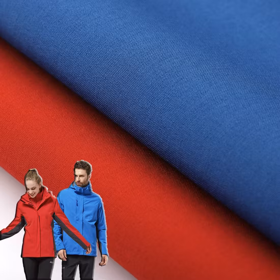 100% poliéster 4 vias estiramento ligado polar velo laminado tecido de casca macia para roupas ao ar livre casacos de inverno jaqueta