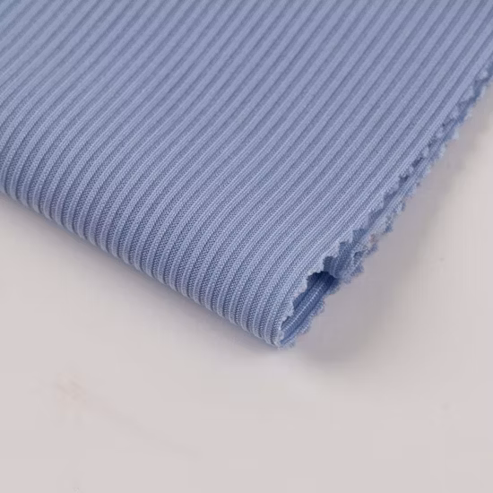 Costela Spandex de poliéster Heather escovado 220GSM para tecido de vestuário