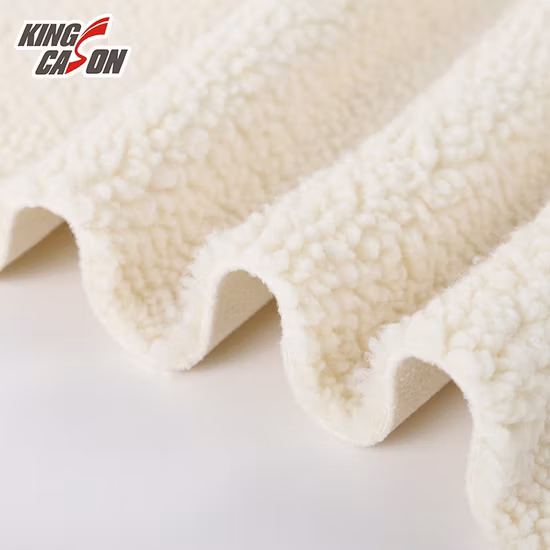 Kingcason poliéster à prova de vento cores personalizadas quentes tecido de lã composto polar colado sherpa para tapete de almofada de jaqueta