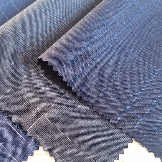 Tecido de terno de lã penteado de tweed xadrez de alta qualidade para casacos, ternos e uniformes